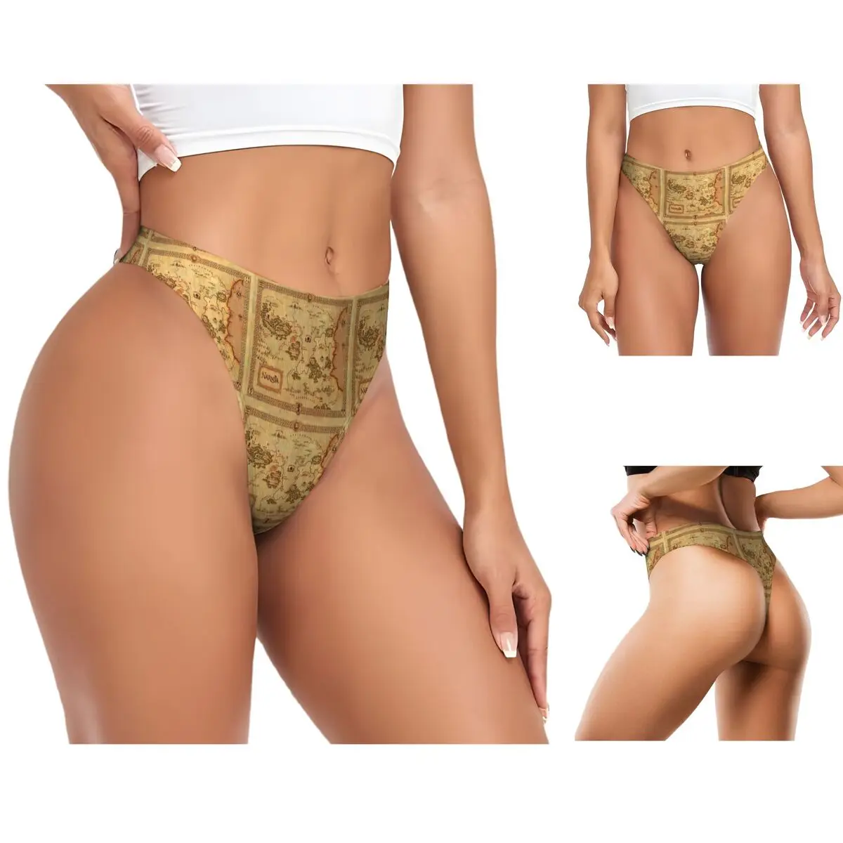 calcinha-g-string-com-mapa-personalizado-de-narnia-respiravel-elastica-confortavel-para-mulheres