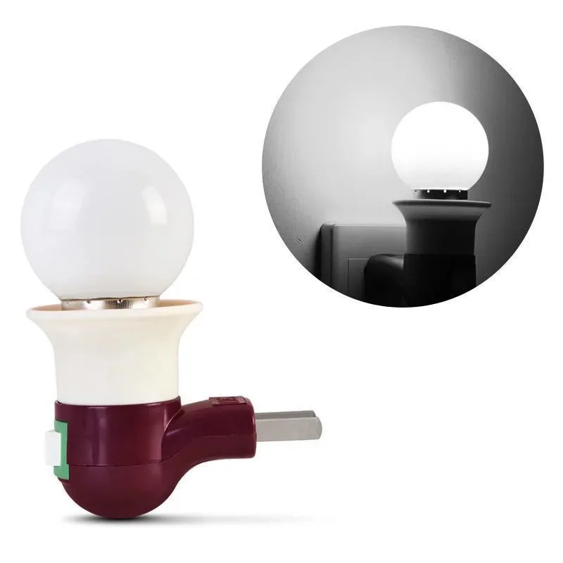 5Pcs/lot  Lamp Base E27 LED Light Male Socket To EU/US Type Plug Adapter Converter For Bulb Holder With ON/OFF Button White