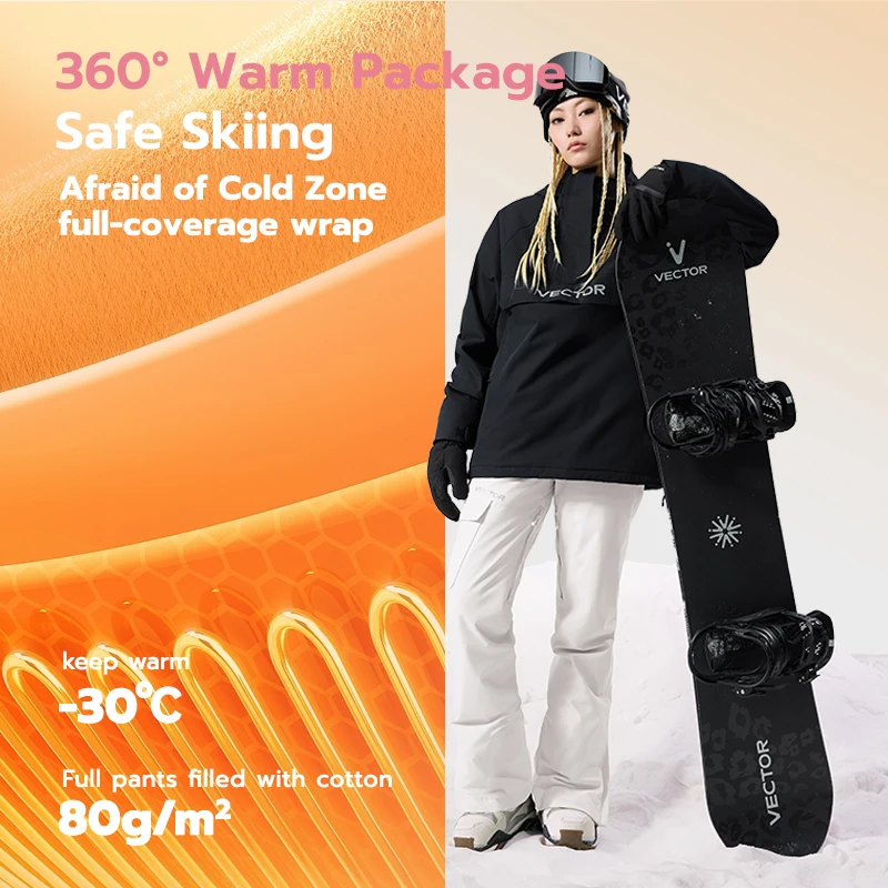VECTOR Woman  Winter Ski Pants Women Outdoor High Quality Windproof Waterproof Warm Snow Trousers Winter Ski Snowboarding Pants