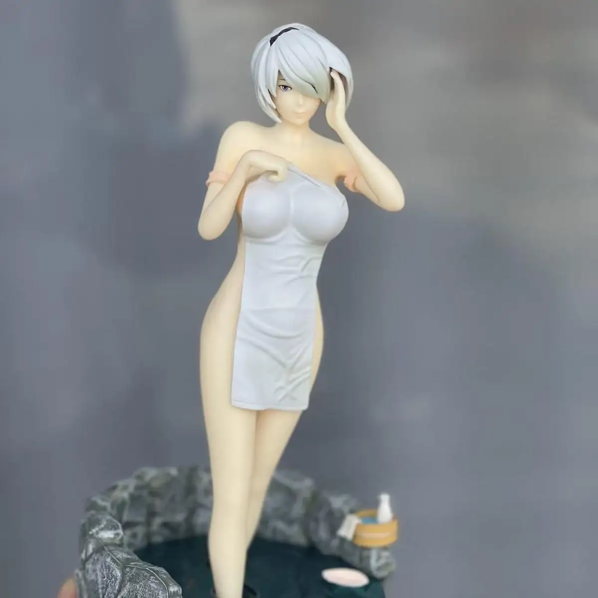 New 22cm Nier Automata 2b Bath Scene Game Girl Figure Mechanical Lifeform Statue Collection Desktop Decoration Ornament Toy Gift