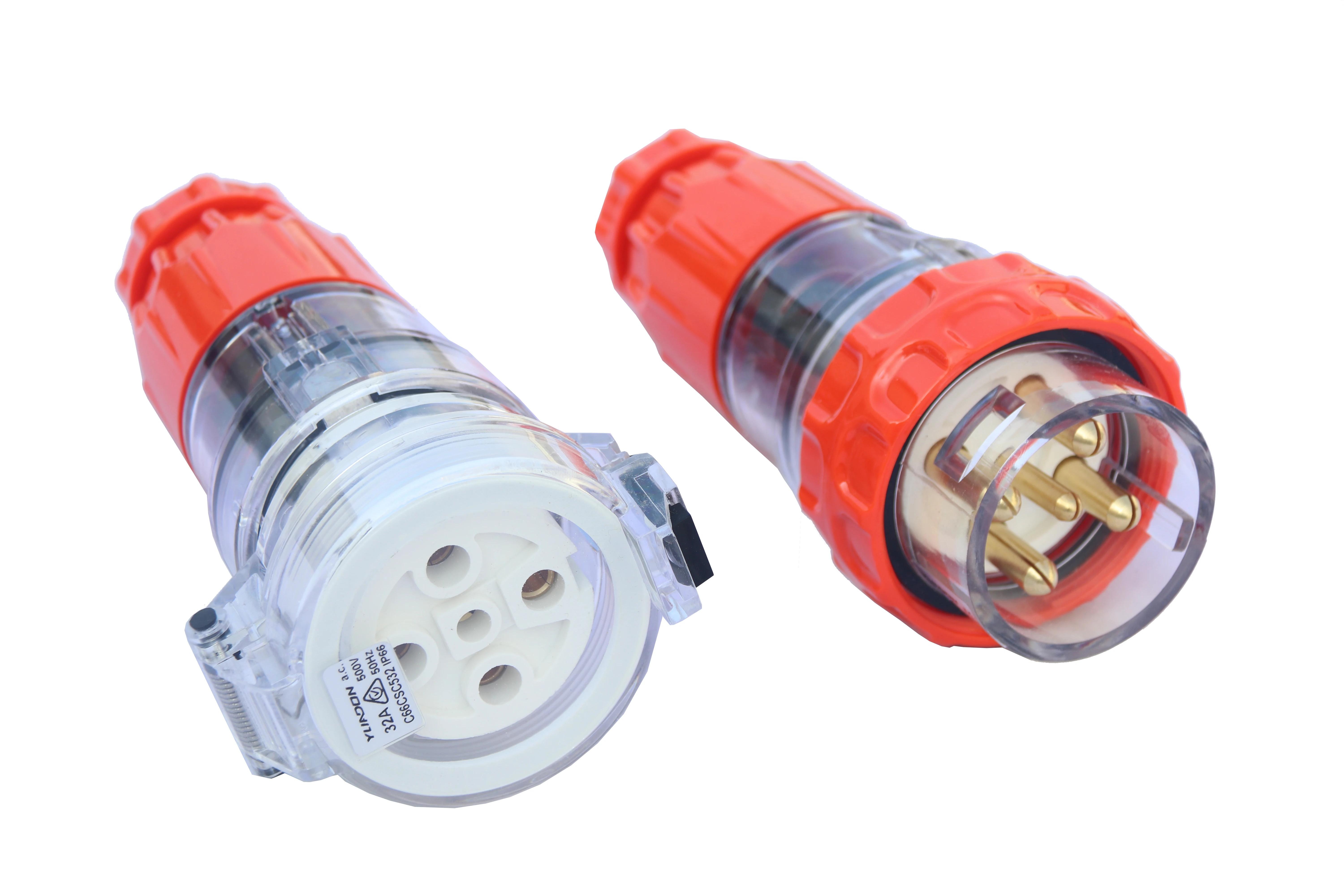 AU IP66 Waterproof  500V 5Pin 32A Industrial Socket Plug Male and Female Socket With Plastic Covers for Power Distribution Box