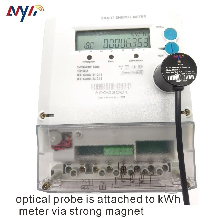 Imagem -06 - Eletricidade Medidor de Gás Medidor de Água Leitura Rs485 Sonda Óptica para ir Comunicação Iec62056 Dlms Cosem