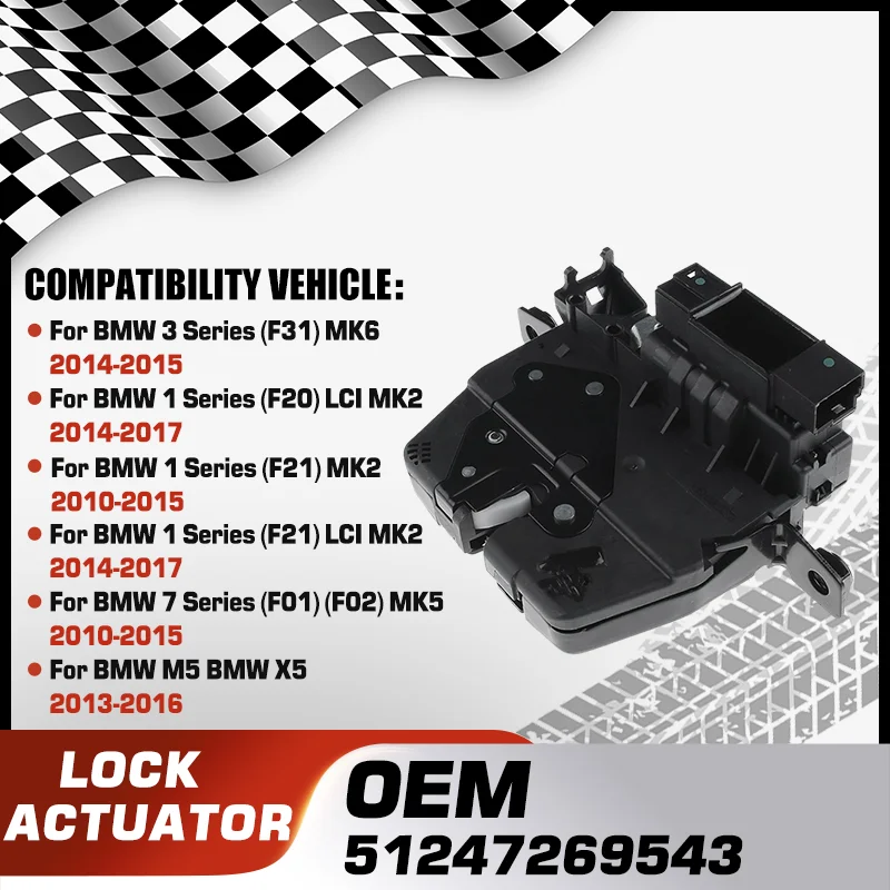 

Door Lock Actuator Rear Tailgate Latch For BMW 3 Series 5 Series 7 Series F07 F10 F18 F01 F02 F04 BMW X5 BMW M5 F10 51247269543