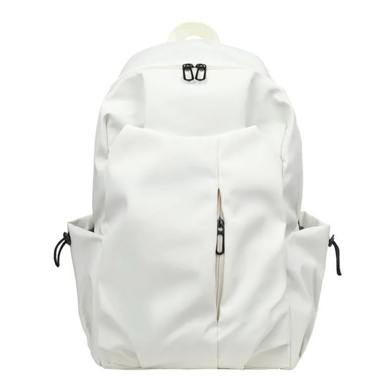 New High Capacity Student Backpack Minimalist Trend Book Bag Korean Edition Solid Color Leisure Travel Backpack for Men and Wome