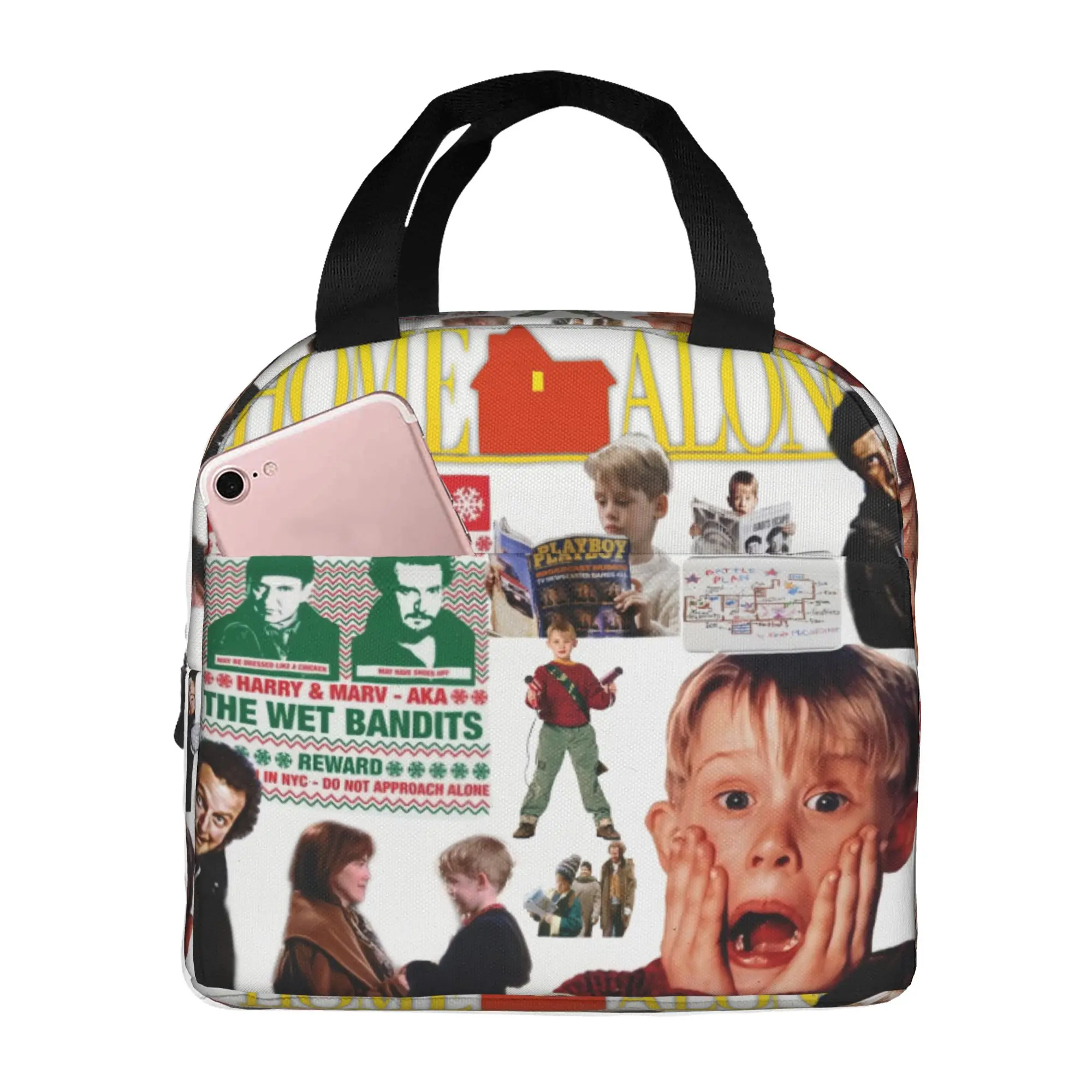 Home Alone Cartoon Christmas Comedy Film  Insulated Lunch Bags for Women  Resuable Thermal Cooler Bento Box School