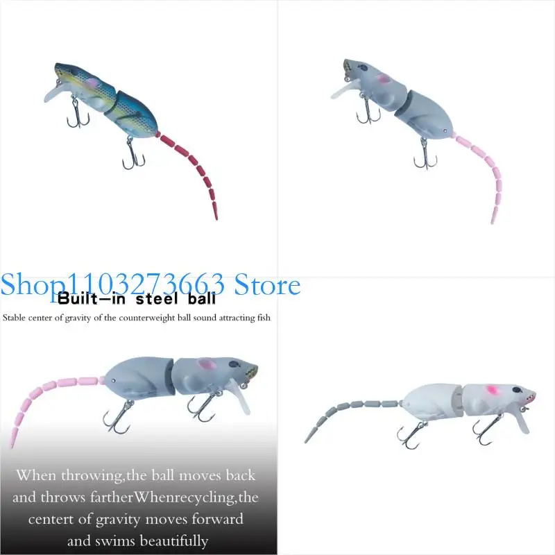 

652F 1Pc Mouse Lures Artificial Mouse Baits Replacement Jointed Mouse Lures Artificial Baits Fishing Tackle Accessories