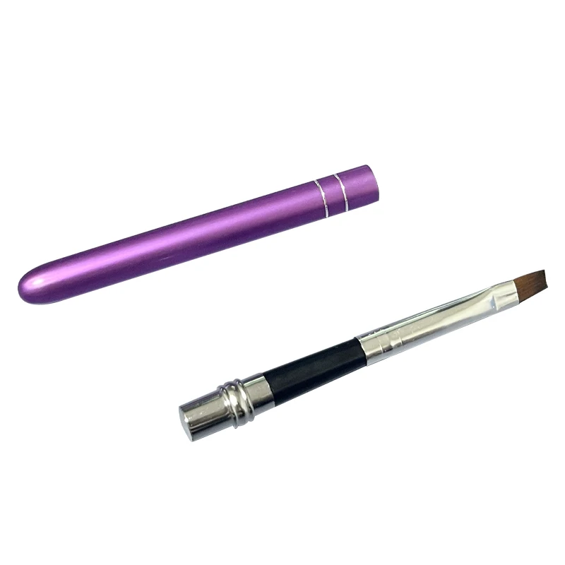 Metal shell with tip protector for dental restoration and ceramic coating work, non shedding flat end ceramic applicator pen