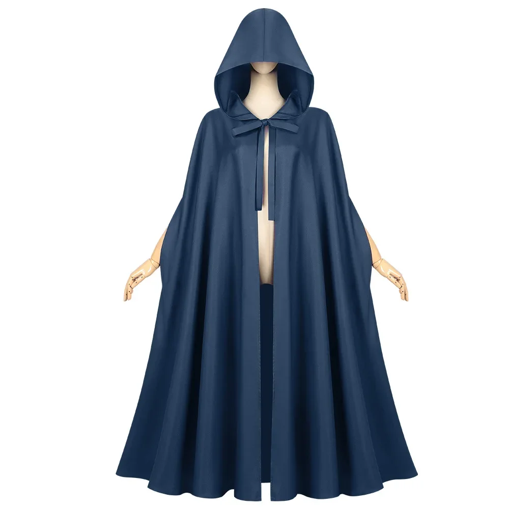 Medieval Hooded Cape for Men and Women Halloween COS Solid-Color Monk Grim Reaper Wizard Cloak Unisex