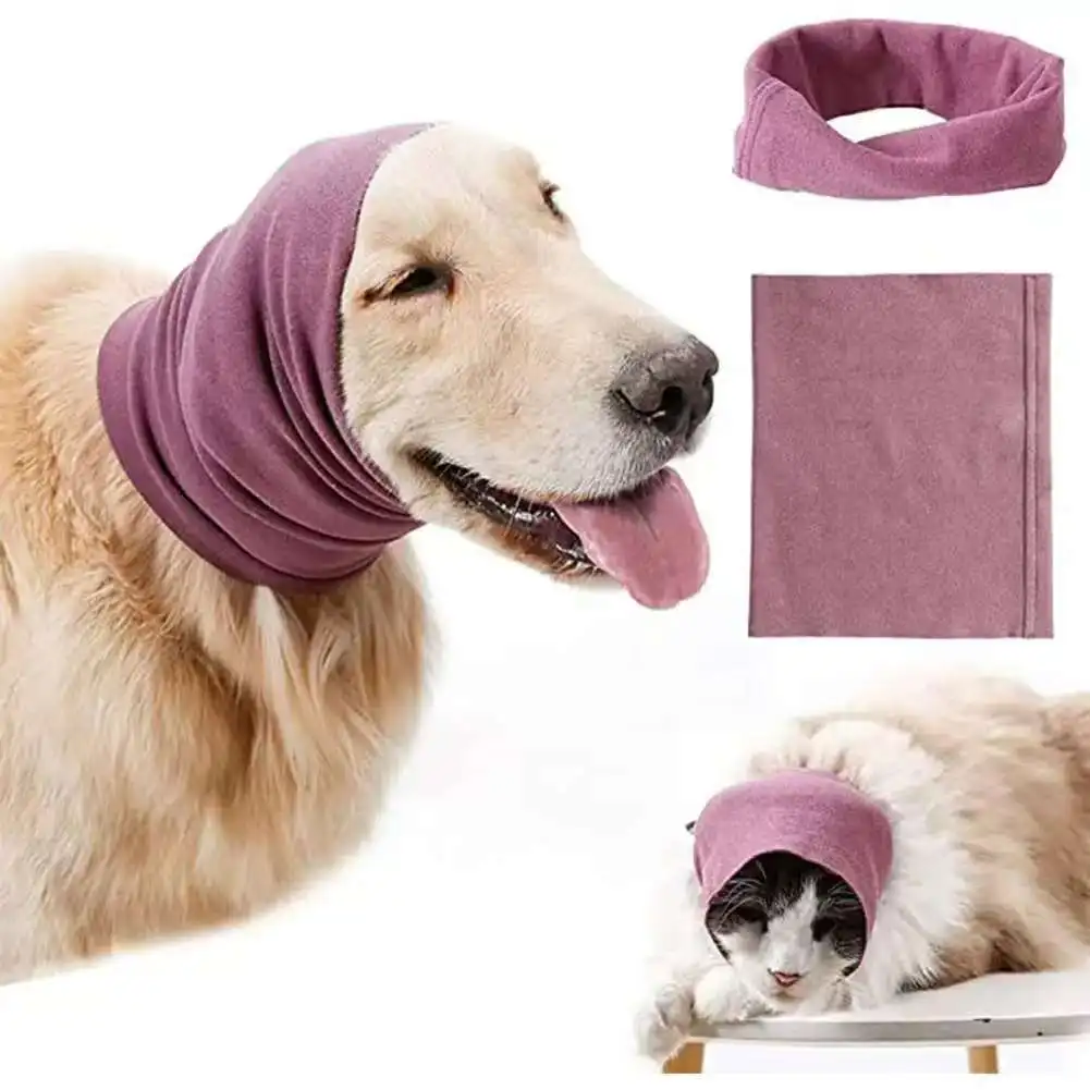 

New Calming Dog Ears Covers Grooming Bathing Neck Pet Head Protection Ears Warmer Noise Reduction Water Resistance Dog Earmuffs