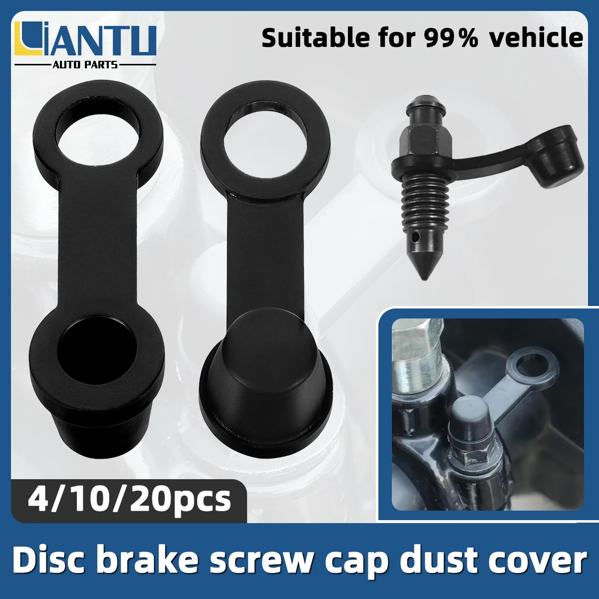 4/10/20Pcs Universal Disc Brake Caliper Screw Dust Cover Wear Resistant Dustproof Anti-Dirt Auto Wheel Brake Accessories