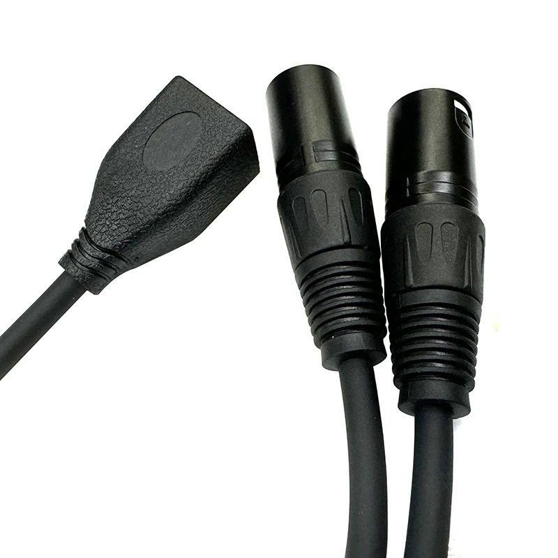 Dual XLR Male Female to RJ45 Audio Cable