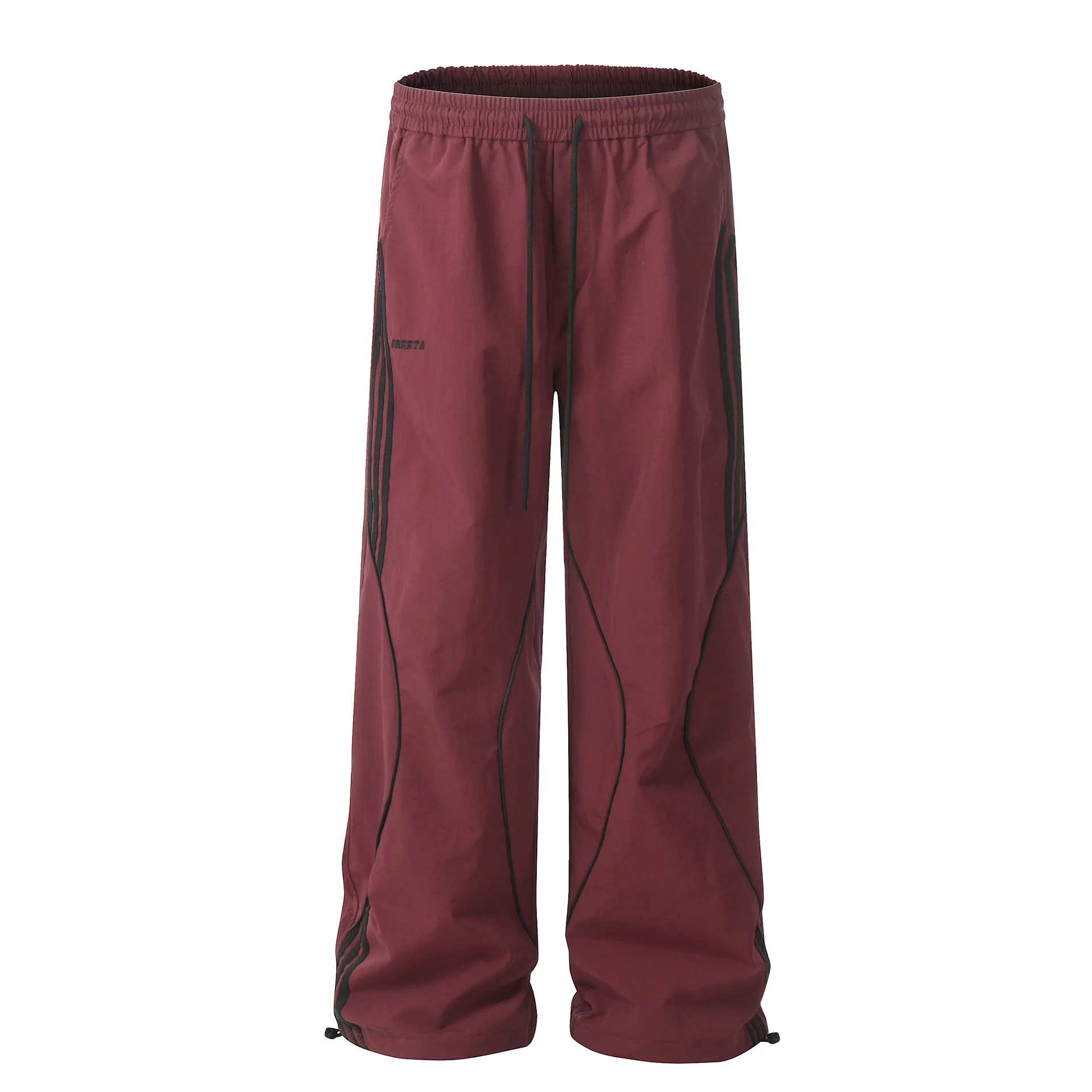 OR FL American Retro Women's Stripes Staraight Sports Pants Trendy Brand Splicing Deconstruction Function Slacks Cargo Trousers