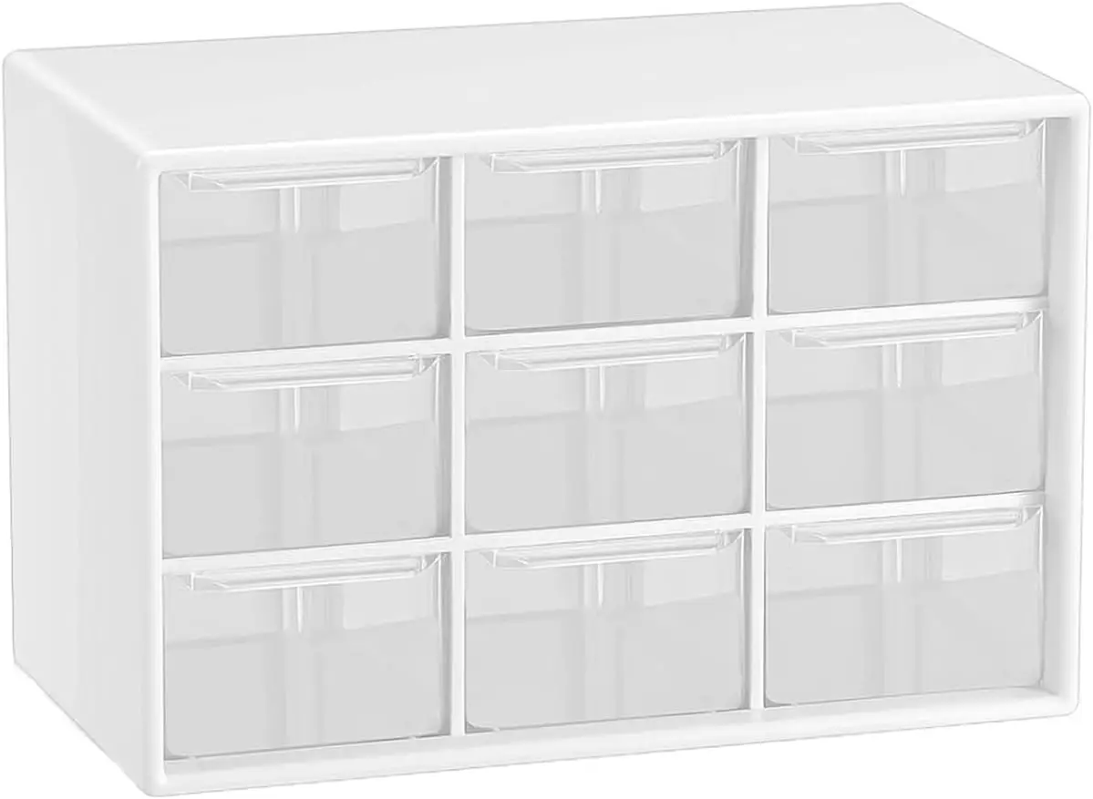 Desktop 9 Grid Storage Boxes Organizer Transparent Small Drawer Partitioned Student Desk Wall-mounted Sundries Storage Box Cute