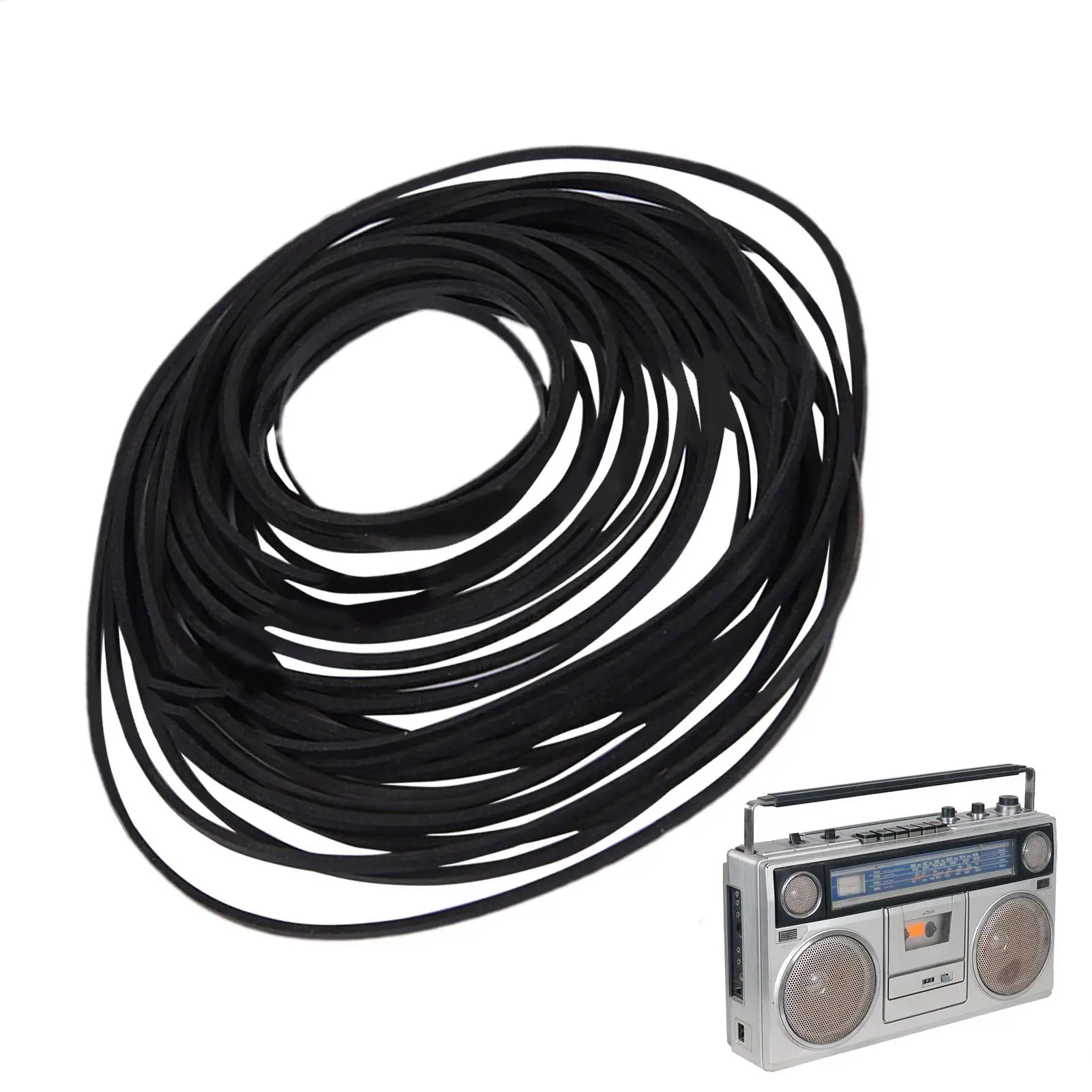 30PCS Universal Mix Cassette Tape Machine Belt Assorted Common Square Flat Mixed Rubber Belt For Electronics