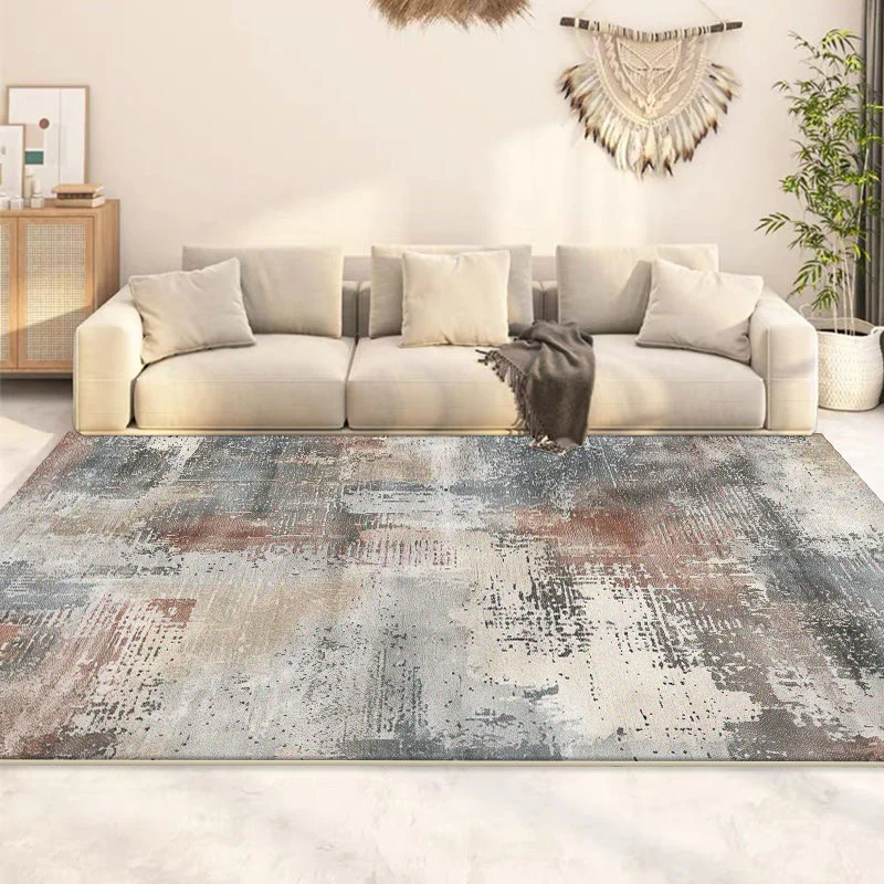 Nordic Minimalist Neutral Non-slip Washable Floor Mat Fluffy Short Velvet Living Room Big Carpet Easy Clean Foldable Bedroom Rug
