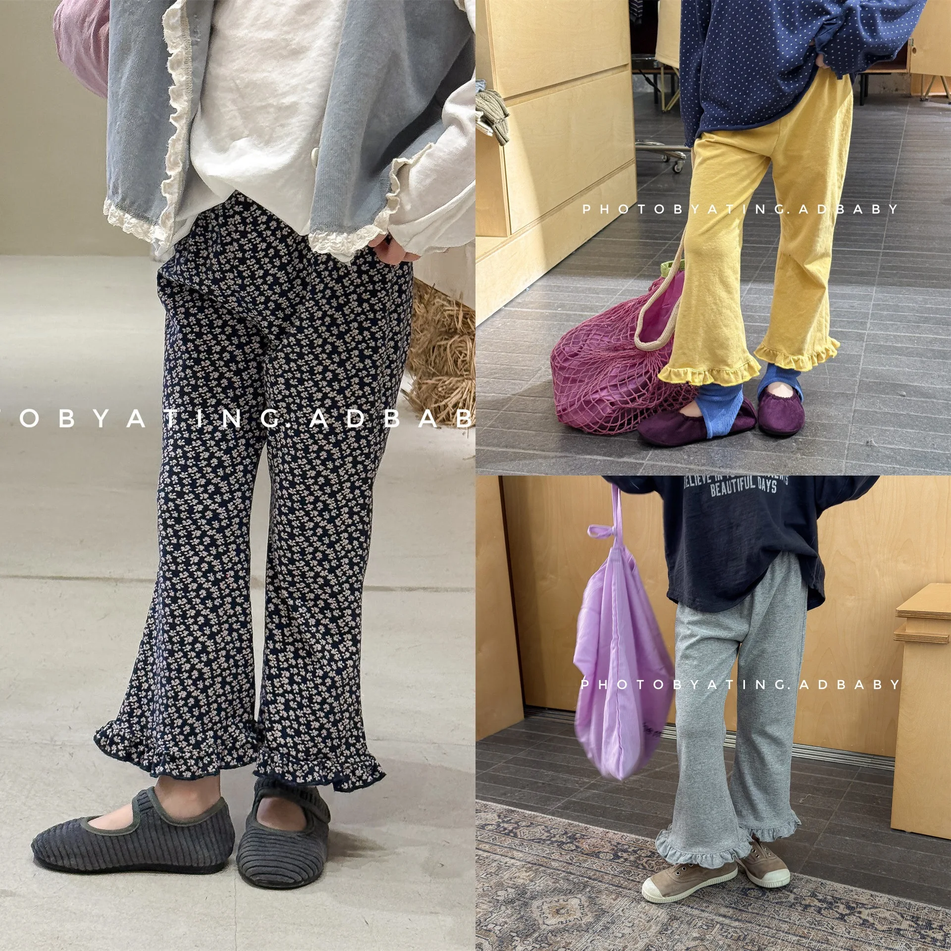 1527 Children Pants 2026 Spring and Summer Korean Baby Girl's Leggings Pants 1-7Year Kid's Flared Pants
