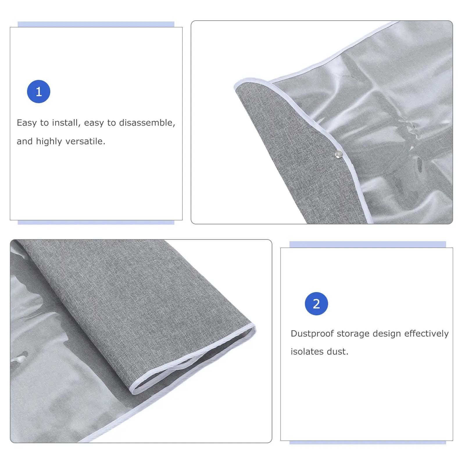 Ironing Board Dust Cover Bag Clear Foldable 51x17.3 Inch Protective Sleeve Snap Fastener Upright Iron Board Storage Laundry Room
