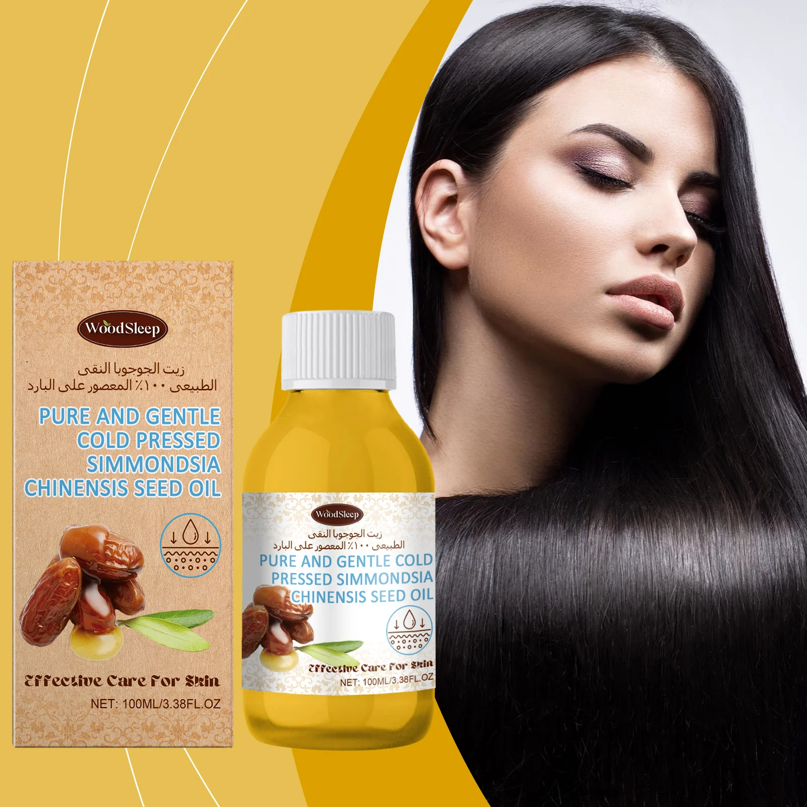 Multi purpose jojoba oil deeply moisturizes and nourishes the whole body, leaving the face smooth and radiant