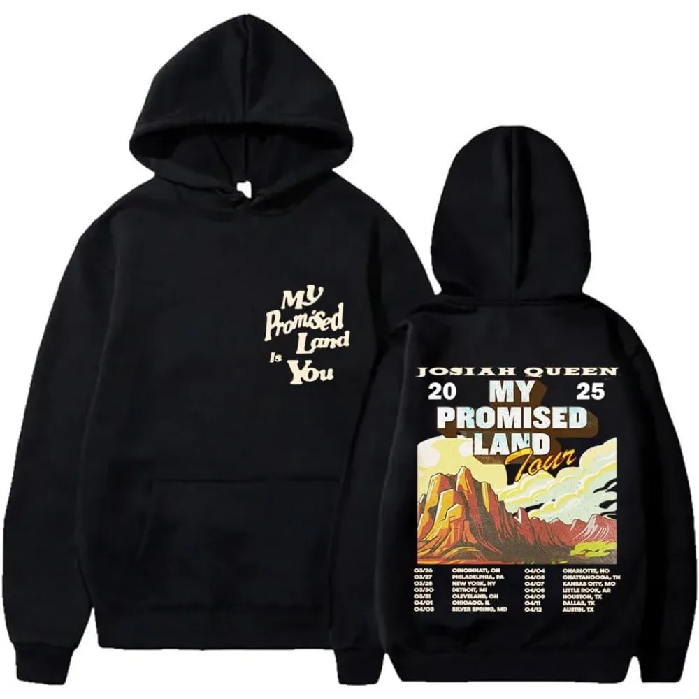 Josiah Queen My Promised Land Tour 2025 Merch Hoodie Women Men Long Sleeve Sweatshirt Fashion Pullover Clothes