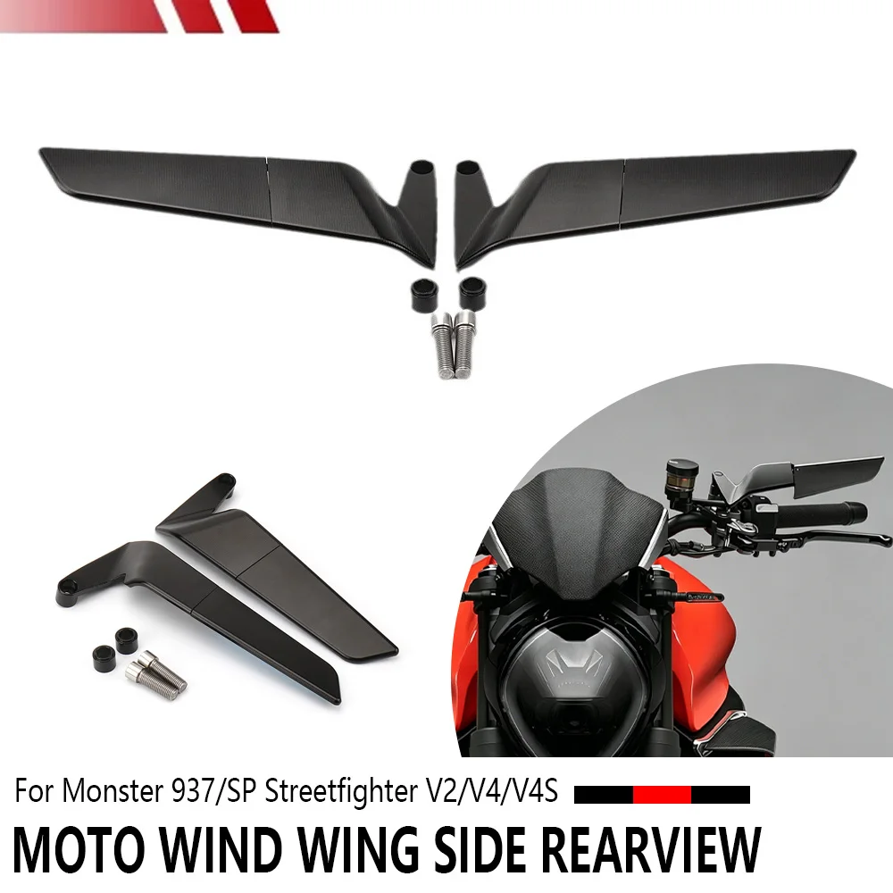 

V2/V4/V4S 2020-2023 Motorcycle Side-Mirror Wind Wing Side Rearview Reversing Mirror Accessories For Monster 937 2021-2023 937SP