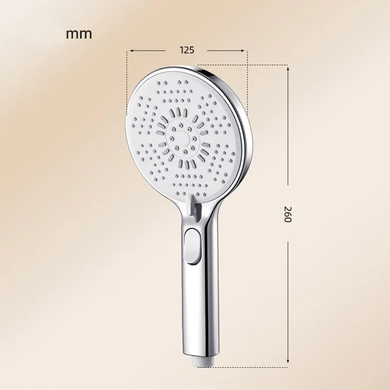 Silicone Panel Bathroom Sprayer Shower Accessories Handheld Shower Head 5-function Large Water Output Booster Filter Shower Head
