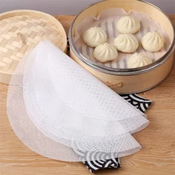 Round Dumplings bamboo steamer Mat paper Silicone Non Stick Pads Buns Baking Pastry Dim Sum Mesh mat Cooking Accesso