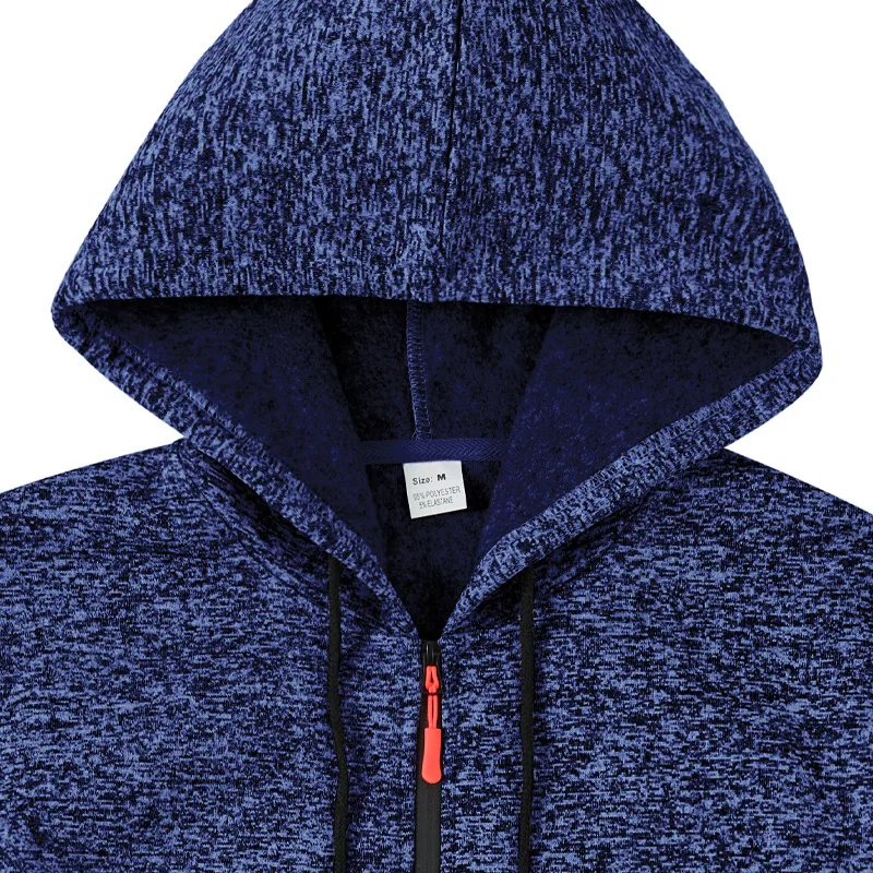 Amerikanischer Herren-Sweater aus schwerem Samt, Retro-Stil, mit kationischen Taschen, Kapuze und Reißverschluss, trendiger Sportpullover für Männer – Detail 8