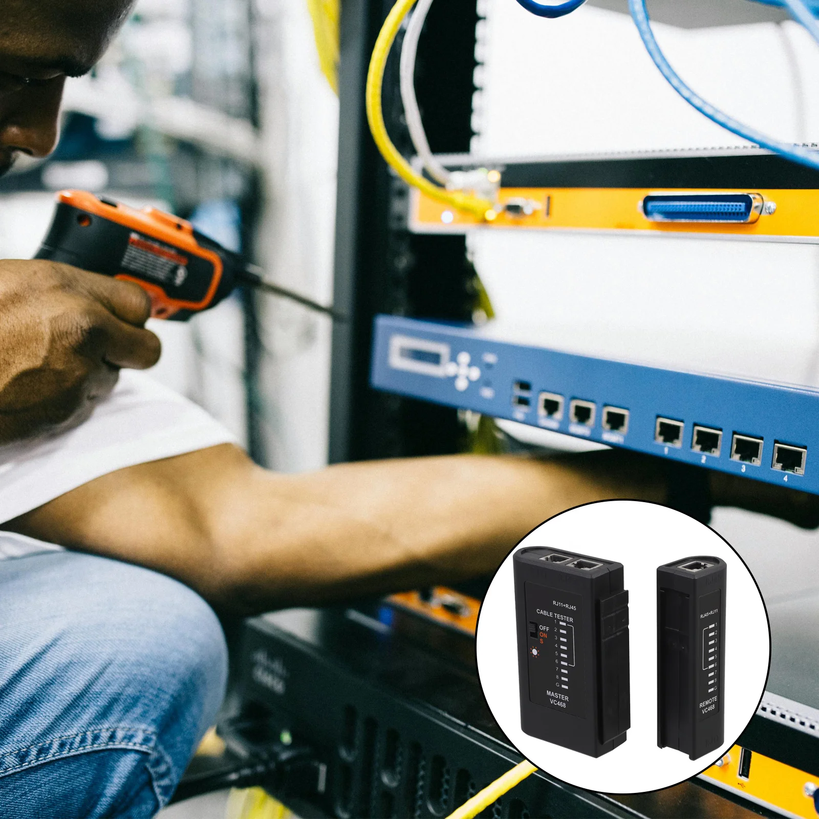 

Ethernet Cable Tester Rj11 Rj12 Cat6 Poe Network Tester Tool Continuity Testing Network Wire Test Tool