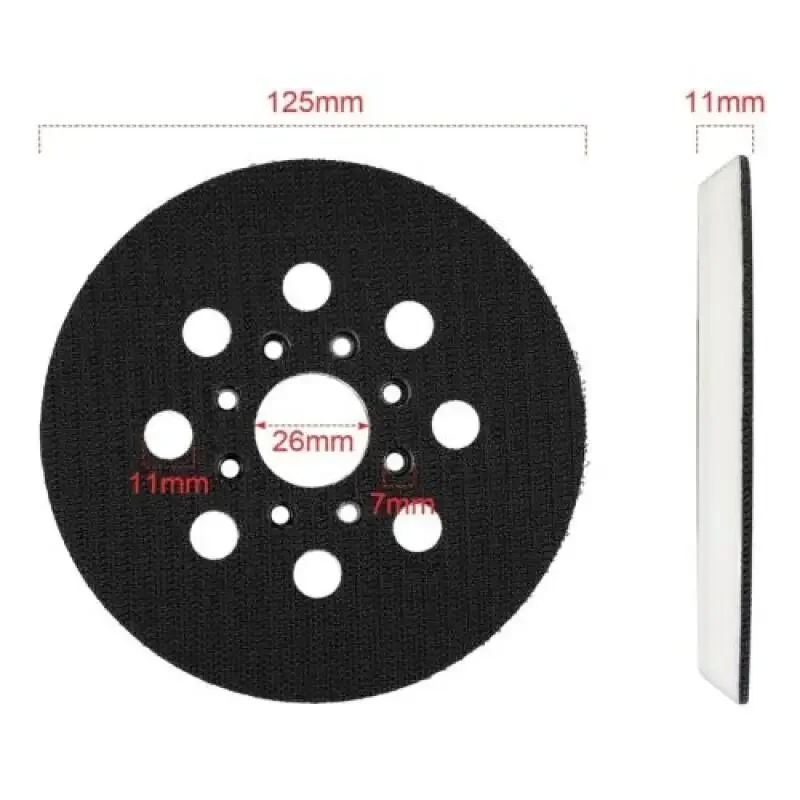 5 Inch 8 Hole Hook&Loop Replacement Orbital Sander Backing Pad for BOSCH Sander GEX 125-1 AE PEX 220A Turbo Grinding Machine