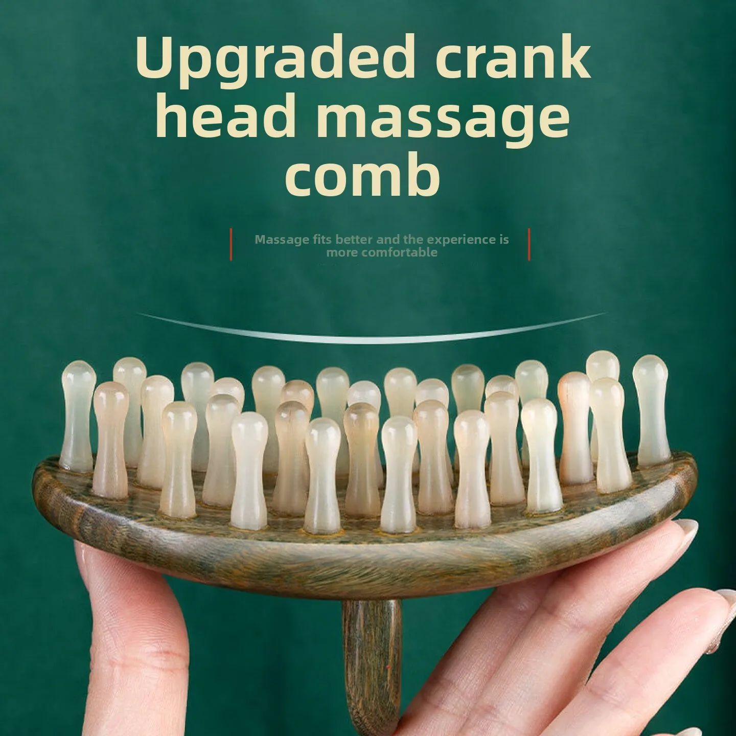Green Sandalwood Horn Style Scalp Massage Comb Natural Material Low Static Hair Grooming Brush for Men Women Daily 두피 마사지 빗