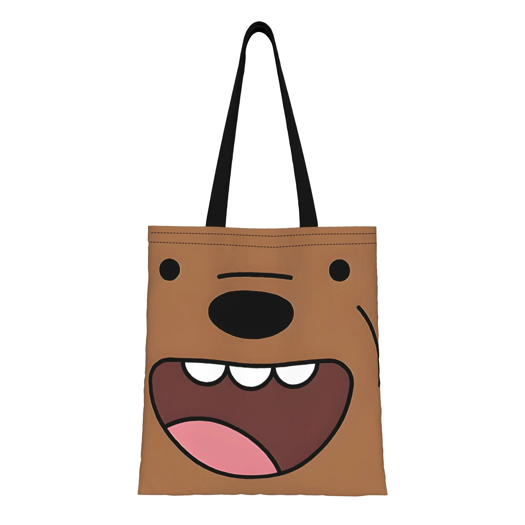 

1PC Grizz Bears Tote Bag with Fixed Shoulder Straps Unlined No Closure Handbag High Capacity Versatile Tote