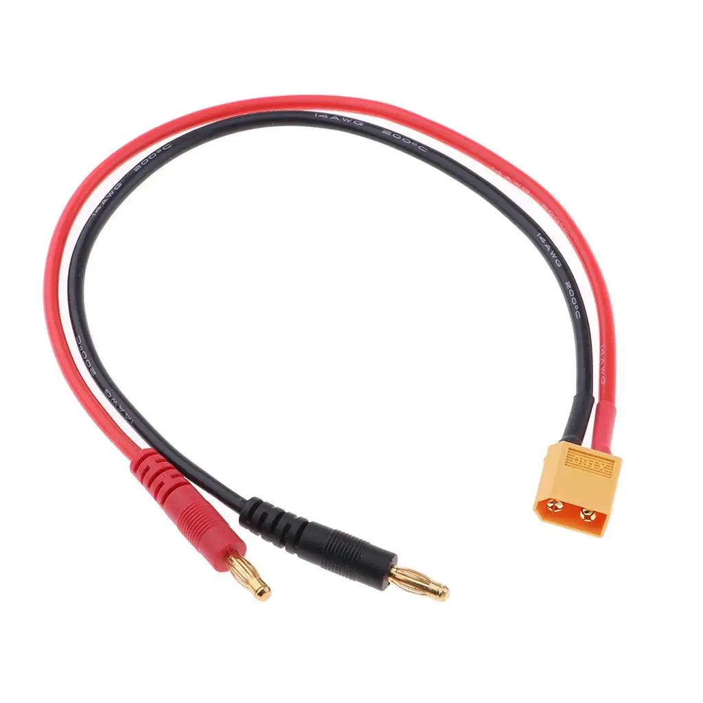 

4.0mm Banana Plug Connector r to Male XT60 Cable 14AWG 13.78inches for RC B6 Battery
