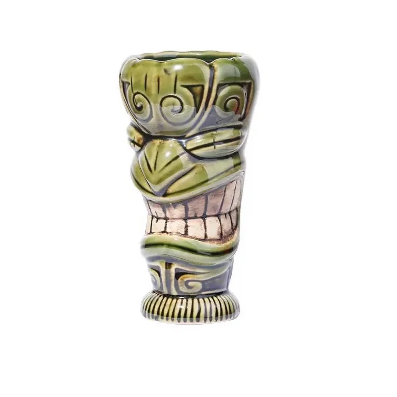 370 مللي الجمجمة دمية تيكي القدح كوب كوكتيل البيرة النبيذ القدح السيراميك أكواب تيكي الفن الحرف الإبداعية هاواي أكواب عيد الفصح جزيرة بار أداة