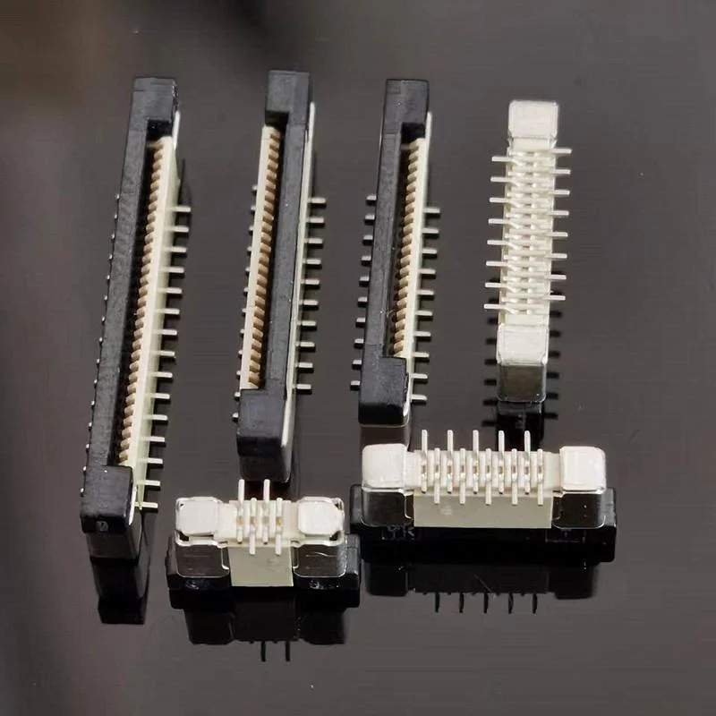 10 peças conector de soquete ffc/fpc de passo 0.5mm, travamento de passo de 0.5mm, pinos escalonados smd verticais 4p 6p/8p ~ 50p 60p