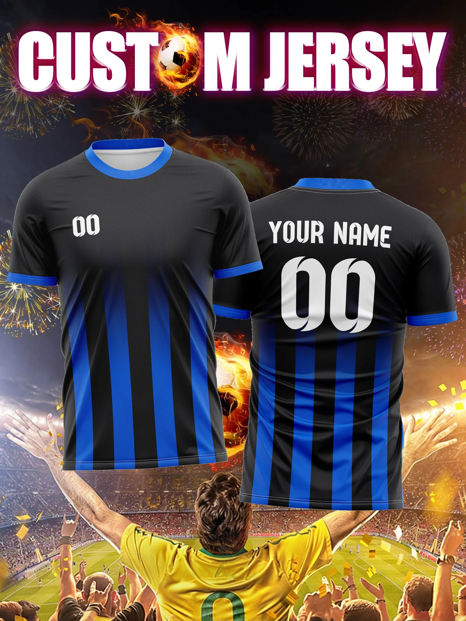 Camiseta de Fútbol Personalizada con Imagen, Número y Nombre, Conjunto con Estampado de Camuflaje, Ropa Deportiva de Fútbol Moderna