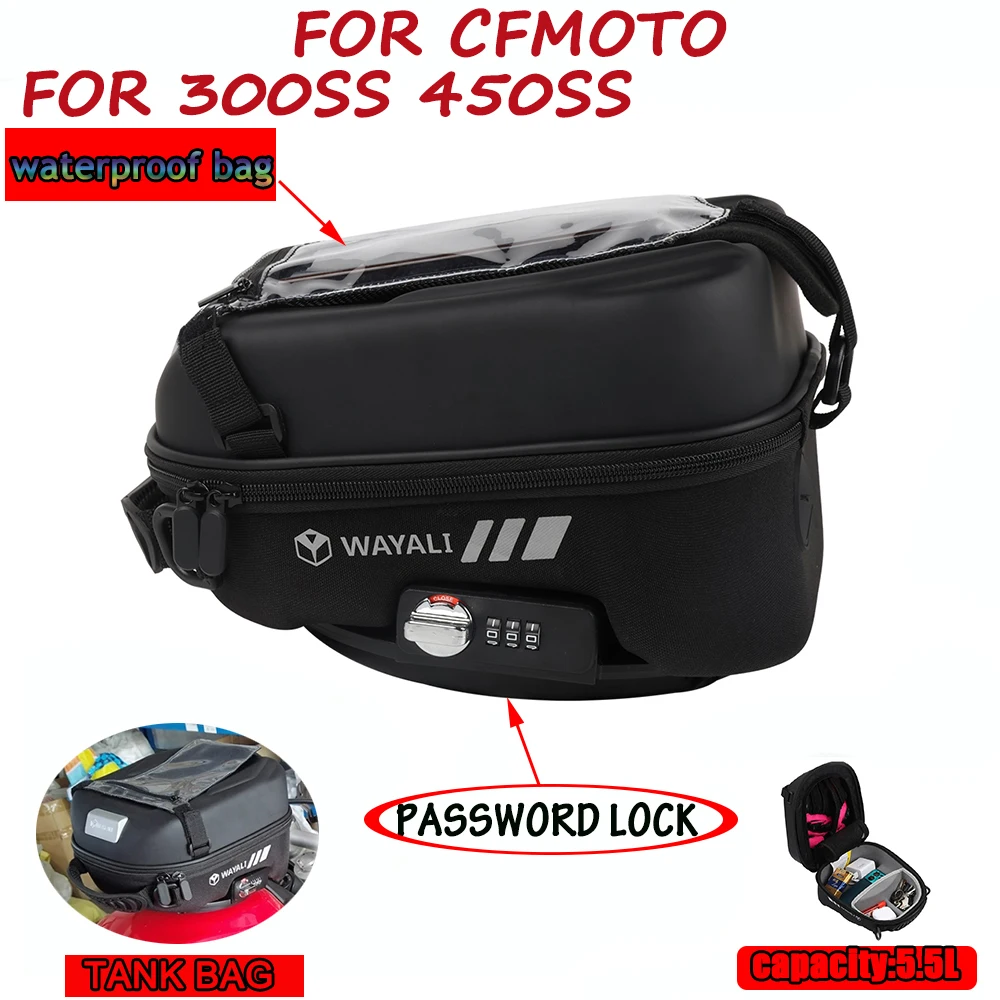 For CFMOTO 300SS 450SS SS 300 450 SS SS300 SS450 2024 Tank Bag Luggage Tanklock Motorcycle Waterproof Backpack Navigation  Bag