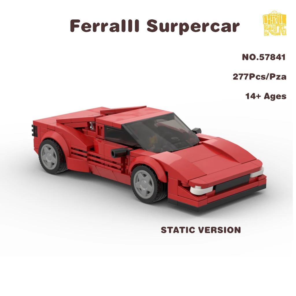 

Модель автомобиля MOC-57841 Supercar с PDF-рисунком, строительные блоки, кирпичи, детские игрушки «сделай сам», подарки на день рождения и Рождество