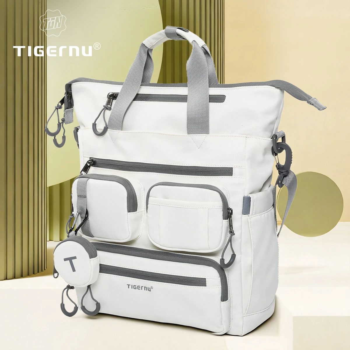 

Tigernu School Backpack For Women Bags Nylon Shoulder Bags Female Travel Bags Beige Crossbody Bags Cabin Bags Handbag Schoolbags