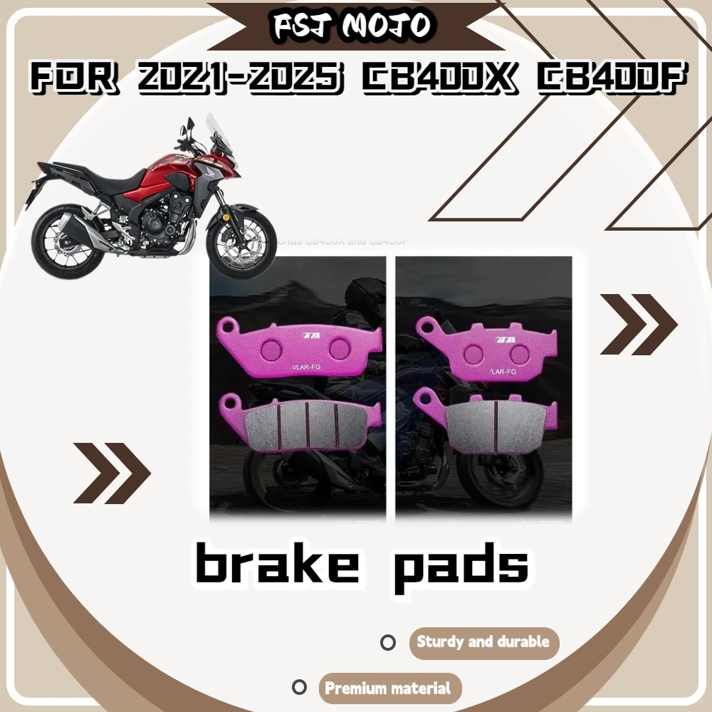 Plaquettes de frein céramiques pour CB400X/CB400F 2021-2025, résistantes à la chaleur, composé souple, éliminent la boue et l'eau pour éviter le blocage du frein.