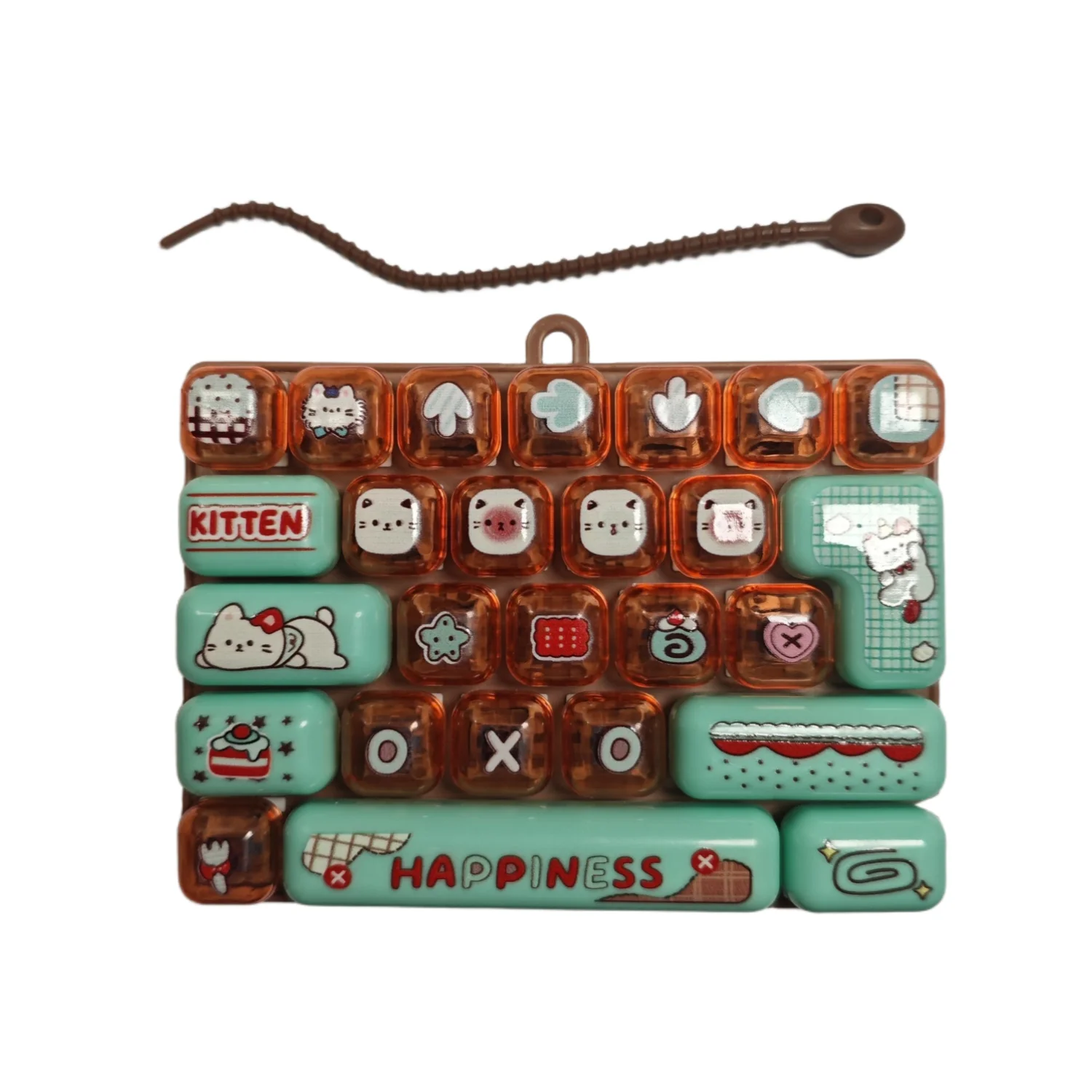 Portable Keyboard Car Keychain, 26-Key Mechanical Keyboard with Key Decompression Function, Keychain Backpack Charm.