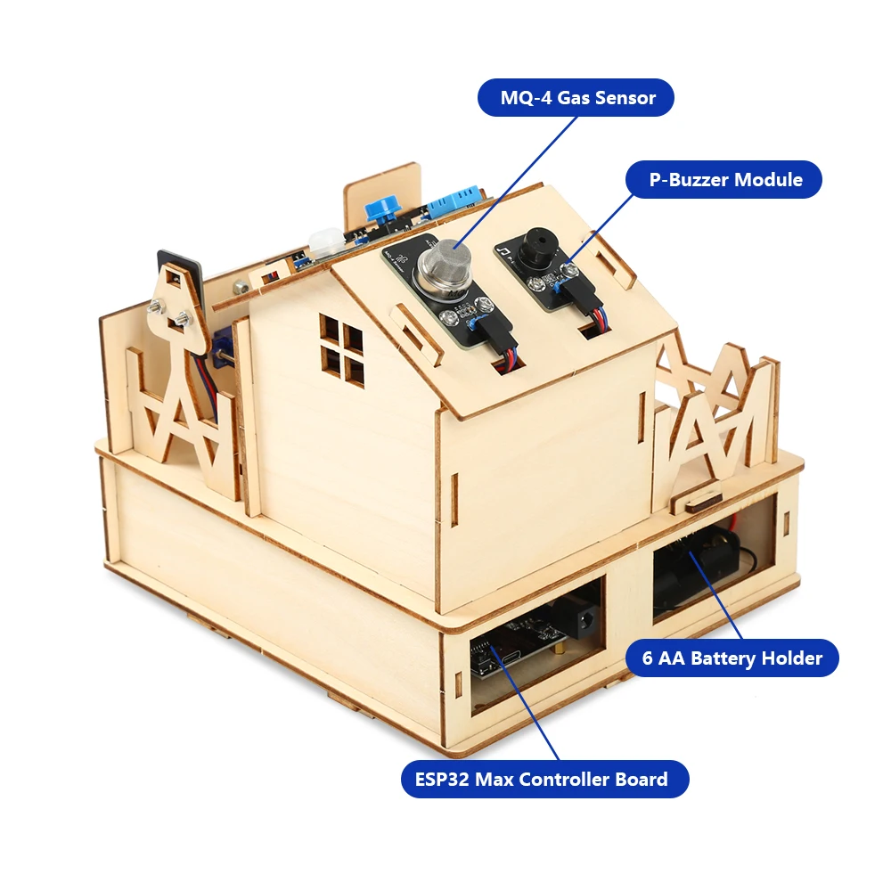 ACEBOTT ESP32 IOT Progetti Casa in legno STEM Smart Home Starter Kit per Arduino