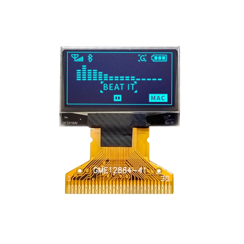 Layar OLED 0.96 Inci Bingkai Sempit 128*64 Dot Matrix SSD1315 Driver 30PIN Kompatibel SSD1306