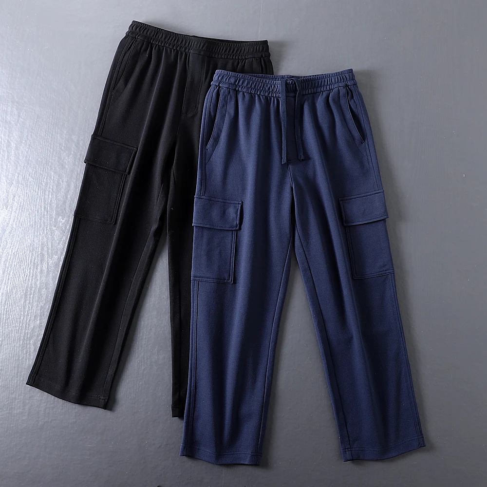 

Мужские свободные рабочие брюки с завязками на талии, повседневные спортивные длинные брюки, утепленные спортивные штаны, прямые брюки-карго
