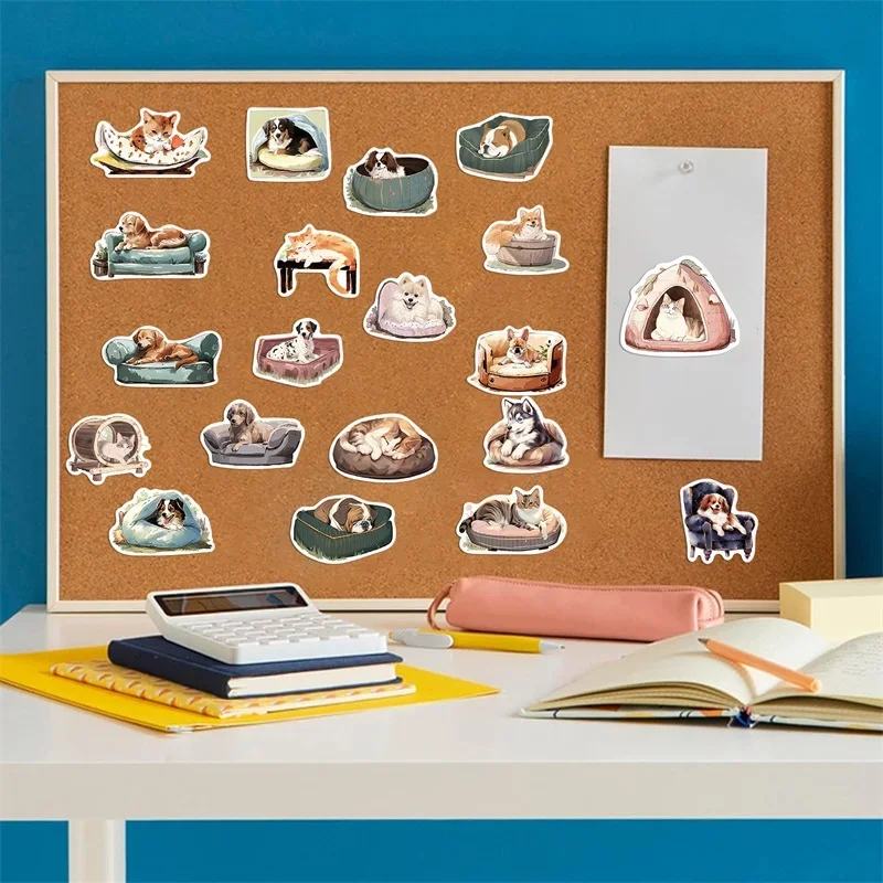 10/30/50PCS Cute Winter Cat Dog PVC Sticker Aesthetic Decoration Scrapbooking Sketchbook Korean Stationery School Supplies