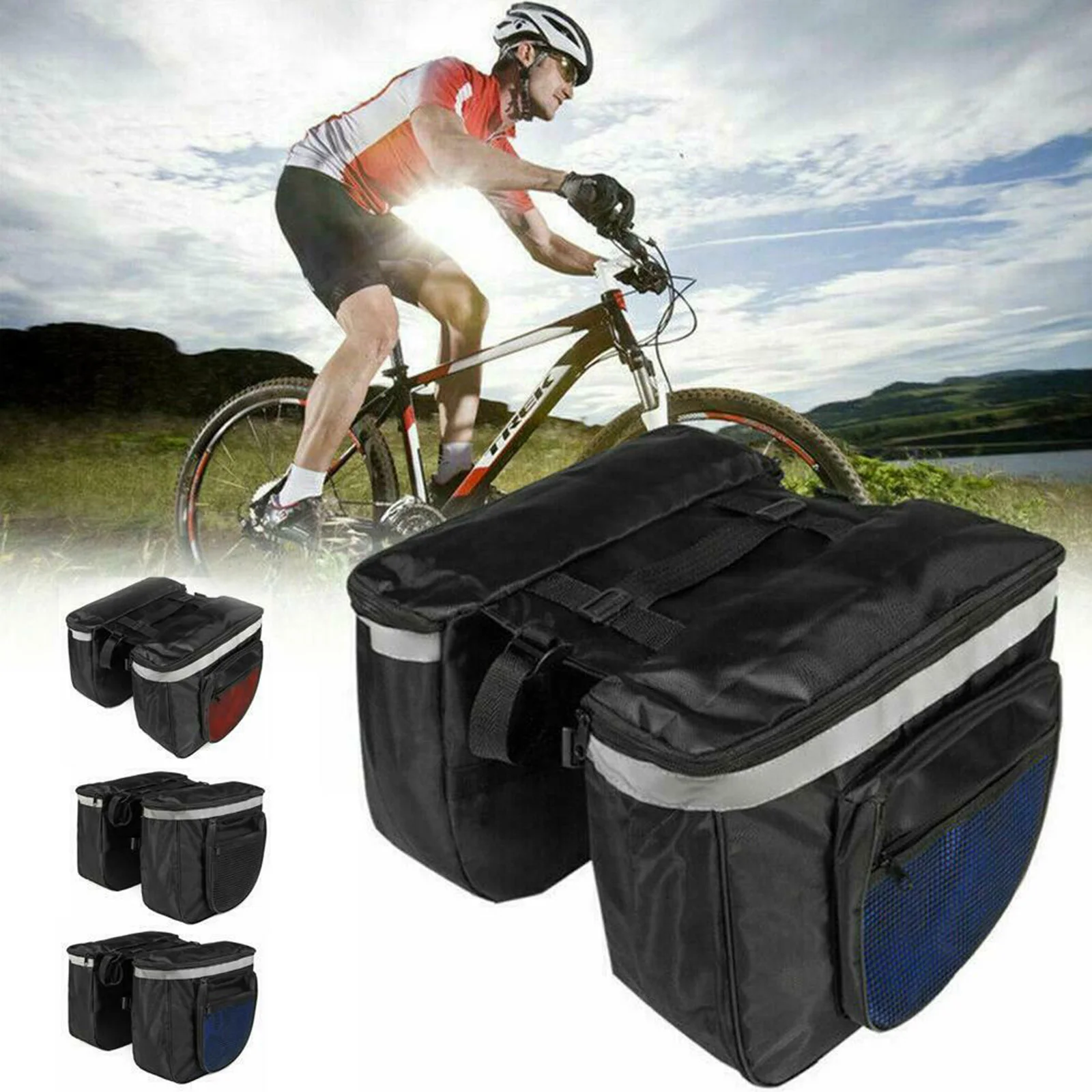 

Double Pannier Waterproof Bag Bike Bicycle Cycling Rear Seat Carrier Trunk Pack Trunk Pack Bag Pouch Bike Bicycle Accessories