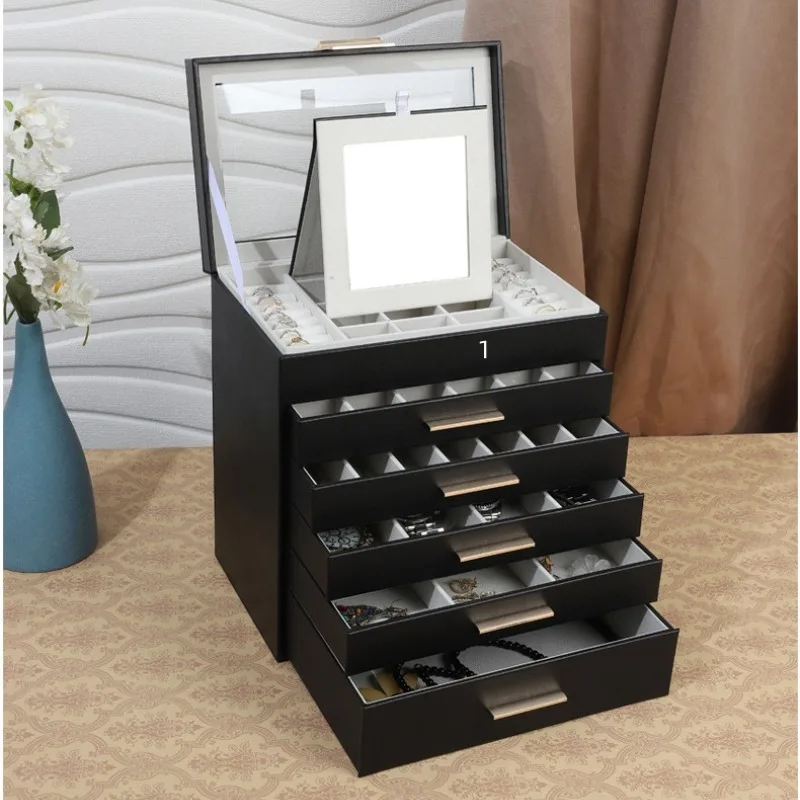 High-end Large-capacity Trays Dust-proof Luxury Lockable Jewelry Trays Storage Box Exclusive Use Home Decor Tabletts ZY40TP
