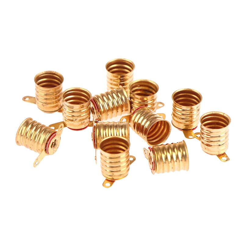 10Pcs E10 Screw-Type Copper Lamps Base Bulb Small Electric Bead Lamp Holder Home Experiment Circuit Electrical Test Accessories