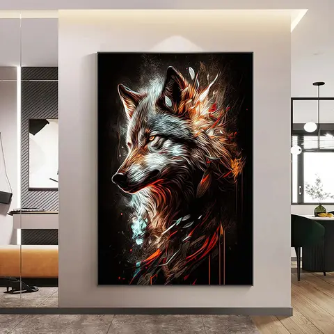 Animal Canvas Painting Poster and Prints Modern Art Painting Wolf Wall Picture Home Living Room Decoration Mural Gift Cuadros