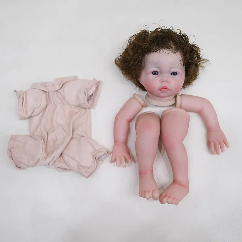 

48cm 19inch Reborn Doll Kit Luca Painted Doll Kit Unfinished Doll Parts with Hand Rooted Hair