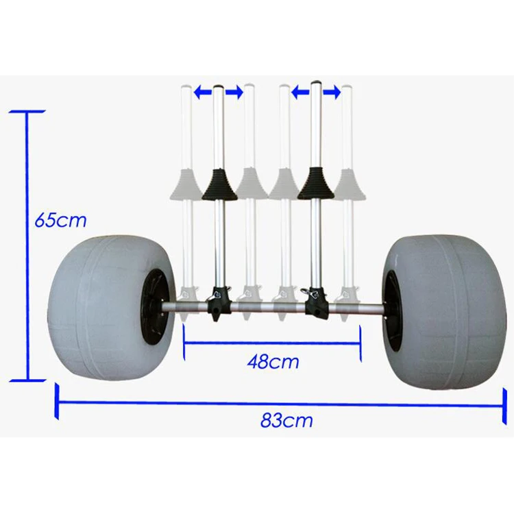 

Алюминиевая тележка для каяка для парусного спорта на открытом воздухе с пневматическими колесами для песочных пляжных воздушных шаров, тележка для рыбацкой лодки на продажу